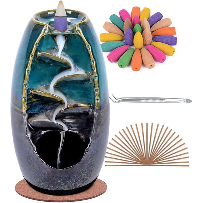 Backflow Incense Burner 120 Incense Cones + 30 Incense Stick - The Shopsite