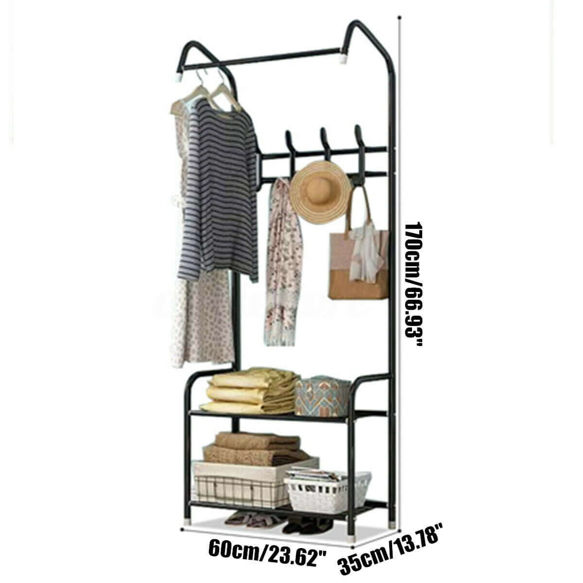 Cloth Rack Garment Rack Garment Clothes Holder Hanger Floor Stand Organizer