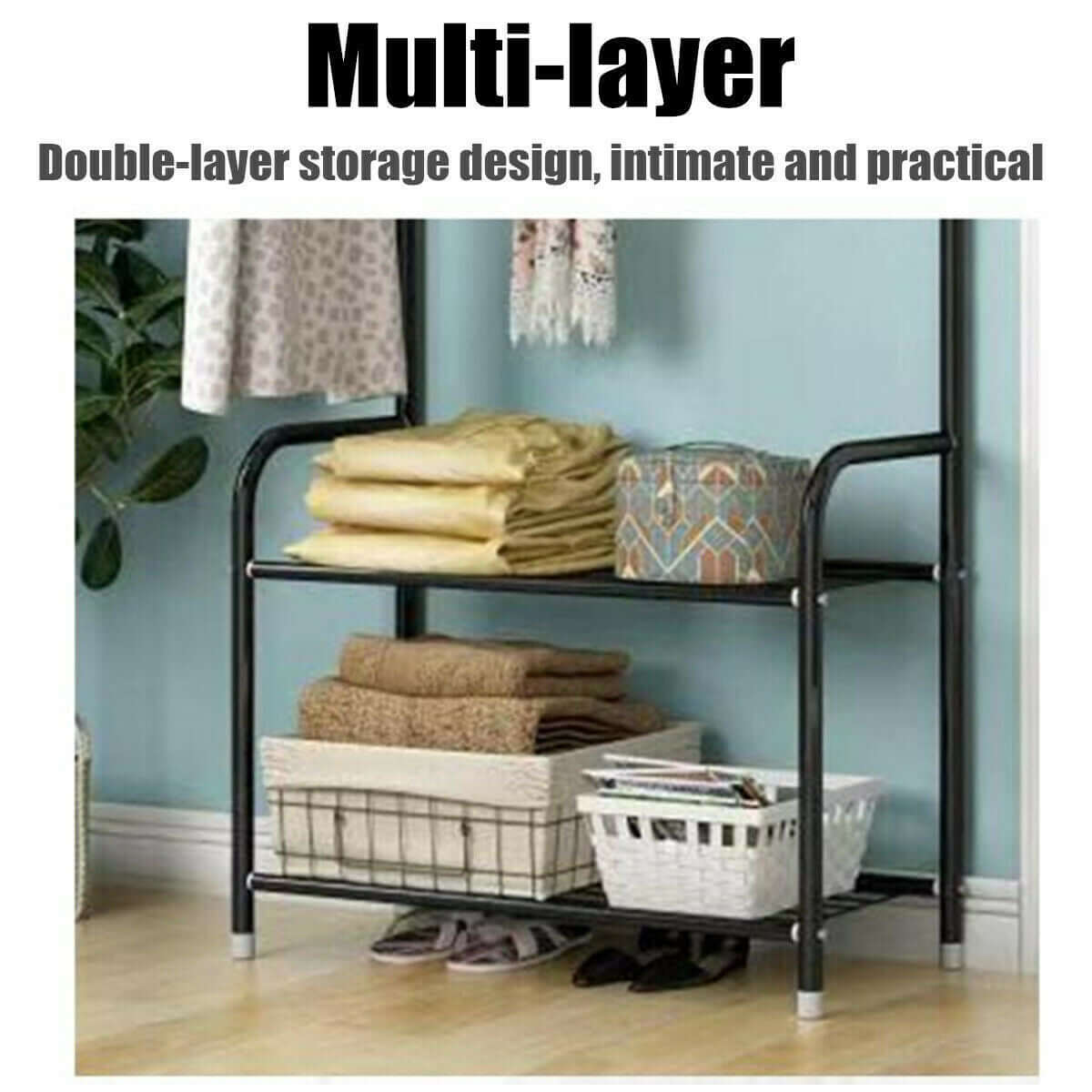 Cloth Rack Garment Rack Garment Clothes Holder Hanger Floor Stand Organizer