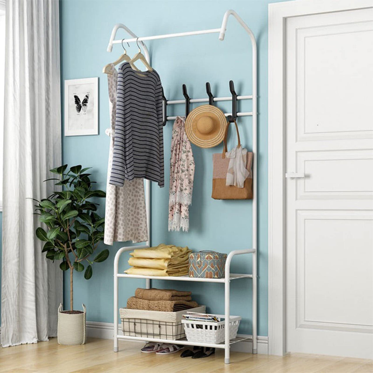 Cloth Rack Garment Rack Garment Clothes Holder Hanger Floor Stand Organizer