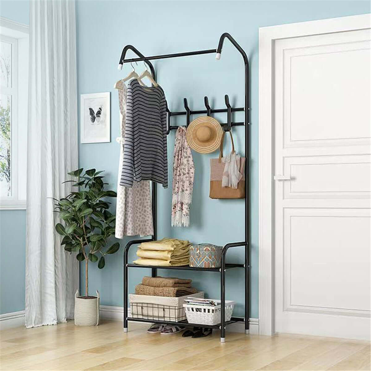 Cloth Rack Garment Rack Garment Clothes Holder Hanger Floor Stand Organizer