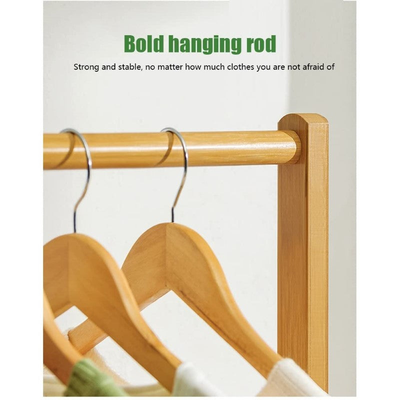 Cloth Rack Garment Rack Bamboo Clothes stand with Coat Rack