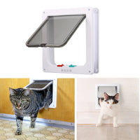 Thumbnail for Cat Door 4 Ways Round Lockable Pet Dog Flap Cat Door