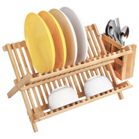 Thumbnail for Bamboo Dish Rack with Utensil Holder