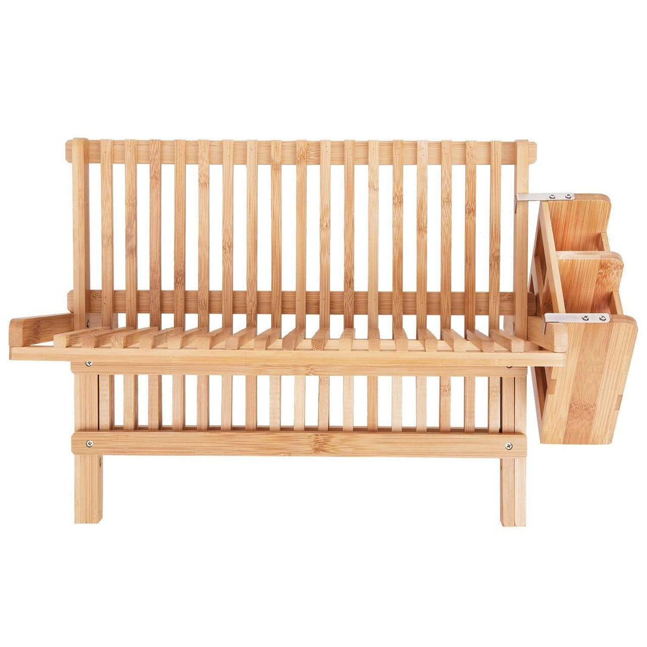 Bamboo Dish Rack with Utensil Holder