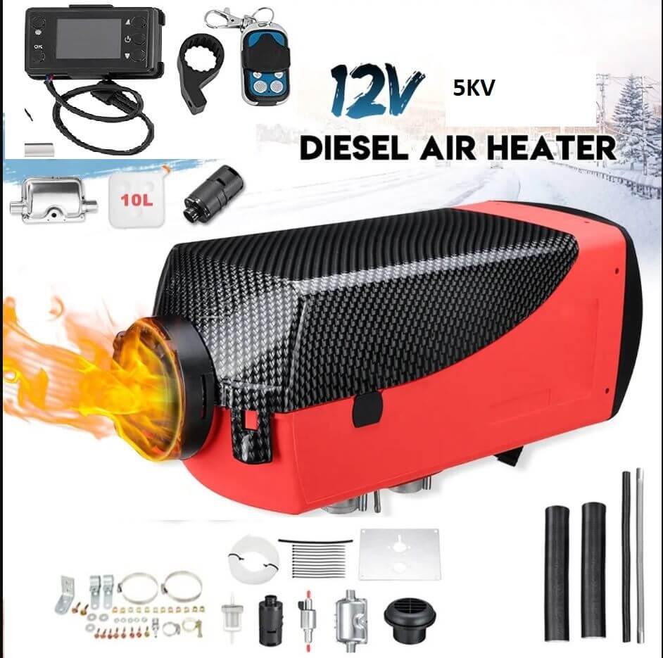 5KW 12V diesel Air Heater with LCD Thermostat Monitor and Remote - The Shopsite