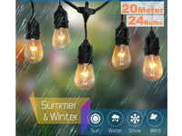 Thumbnail for Festoon Light String Lights 20M 24 LED Bulbs