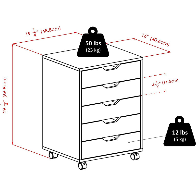 Office Filing Cabinet with Wheels File Organiser