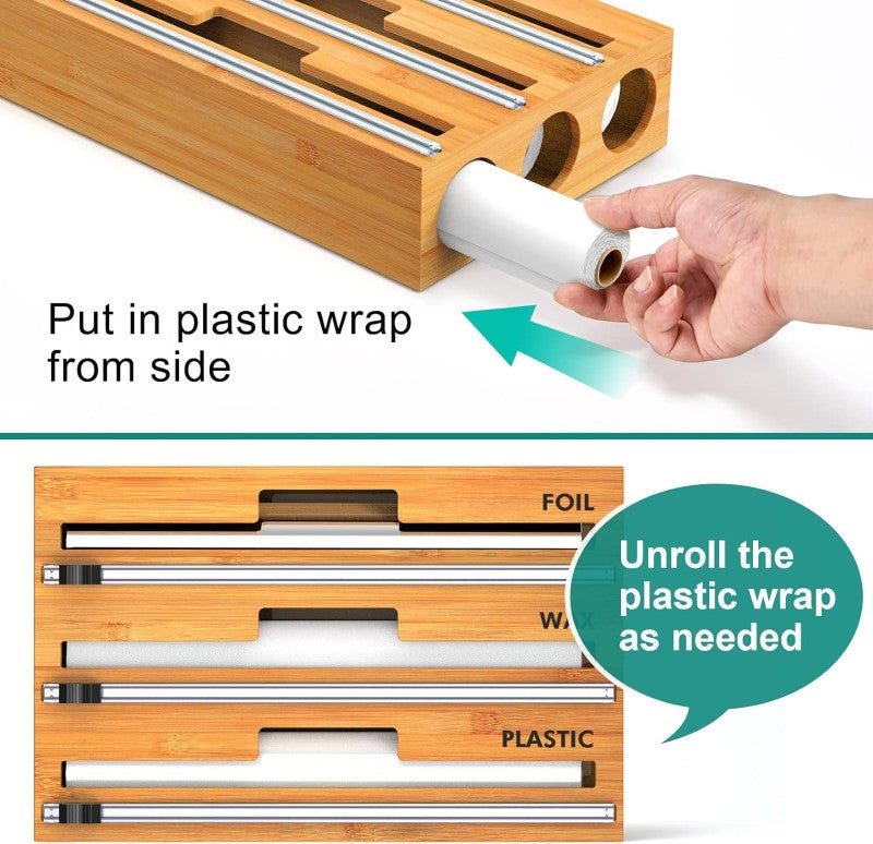 Bamboo Food Wrap Dispenser