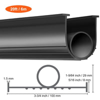 Thumbnail for Universal Garage Door Seal, Garage Door Rubber Seal Strip Replacement 20ft