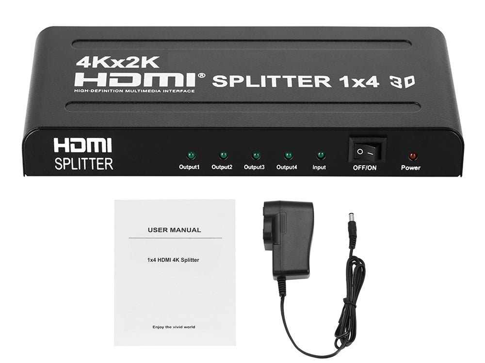 1x4 HDMI Splitter Ultra HD 4K/2K & Full HD 3D