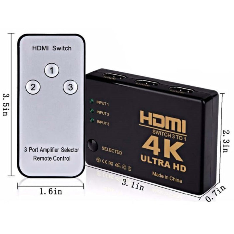 Hdmi Splitter 3in1 4K with Remote