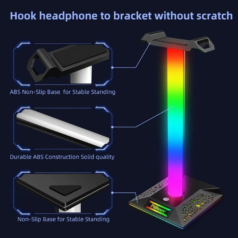 RGB Gaming Headphone Stand 10 Lighting Modes