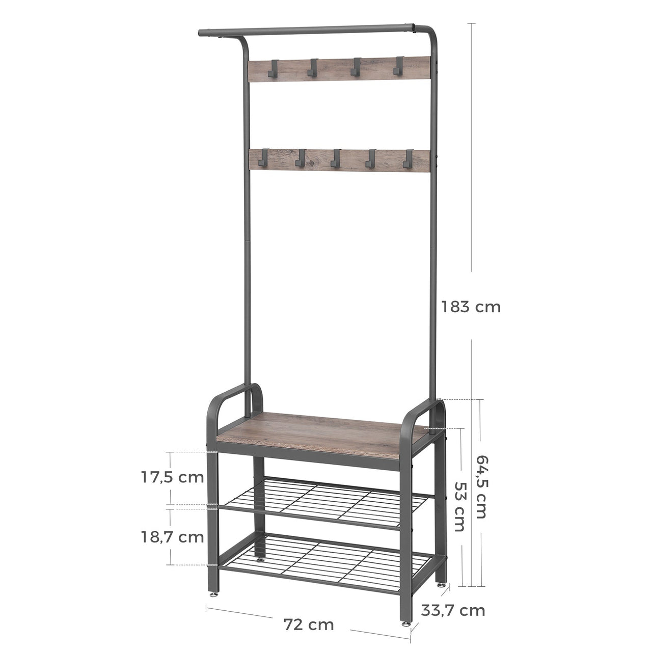 VASAGLE Clothes Garment Rack Hanger Organizer Coat Rack