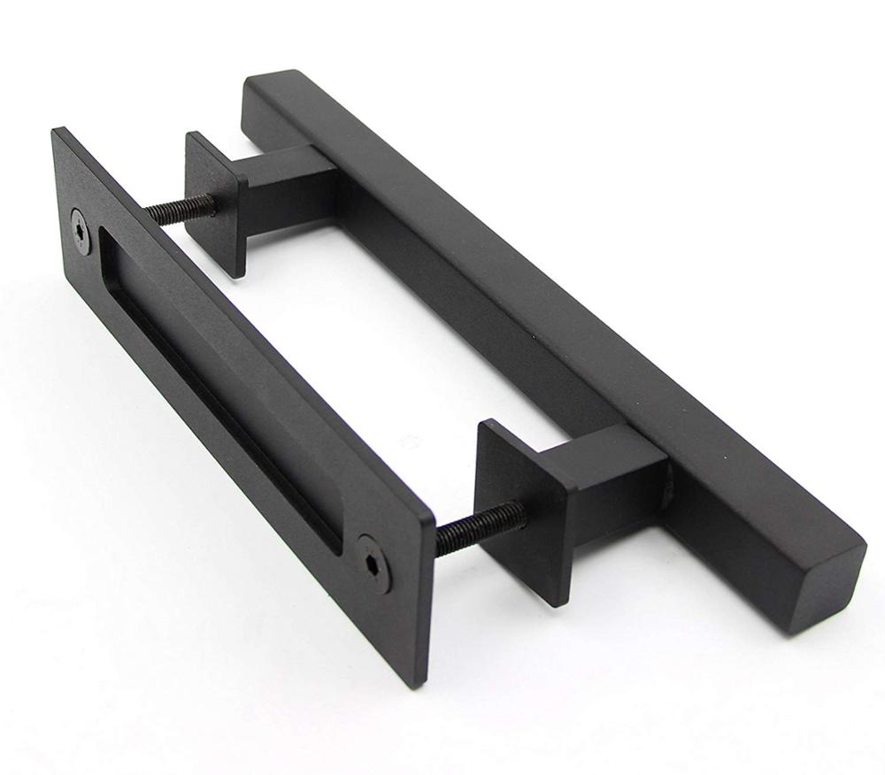 barn door handle square black