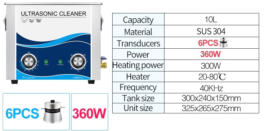 Ultrasonic Cleaner 10 litre