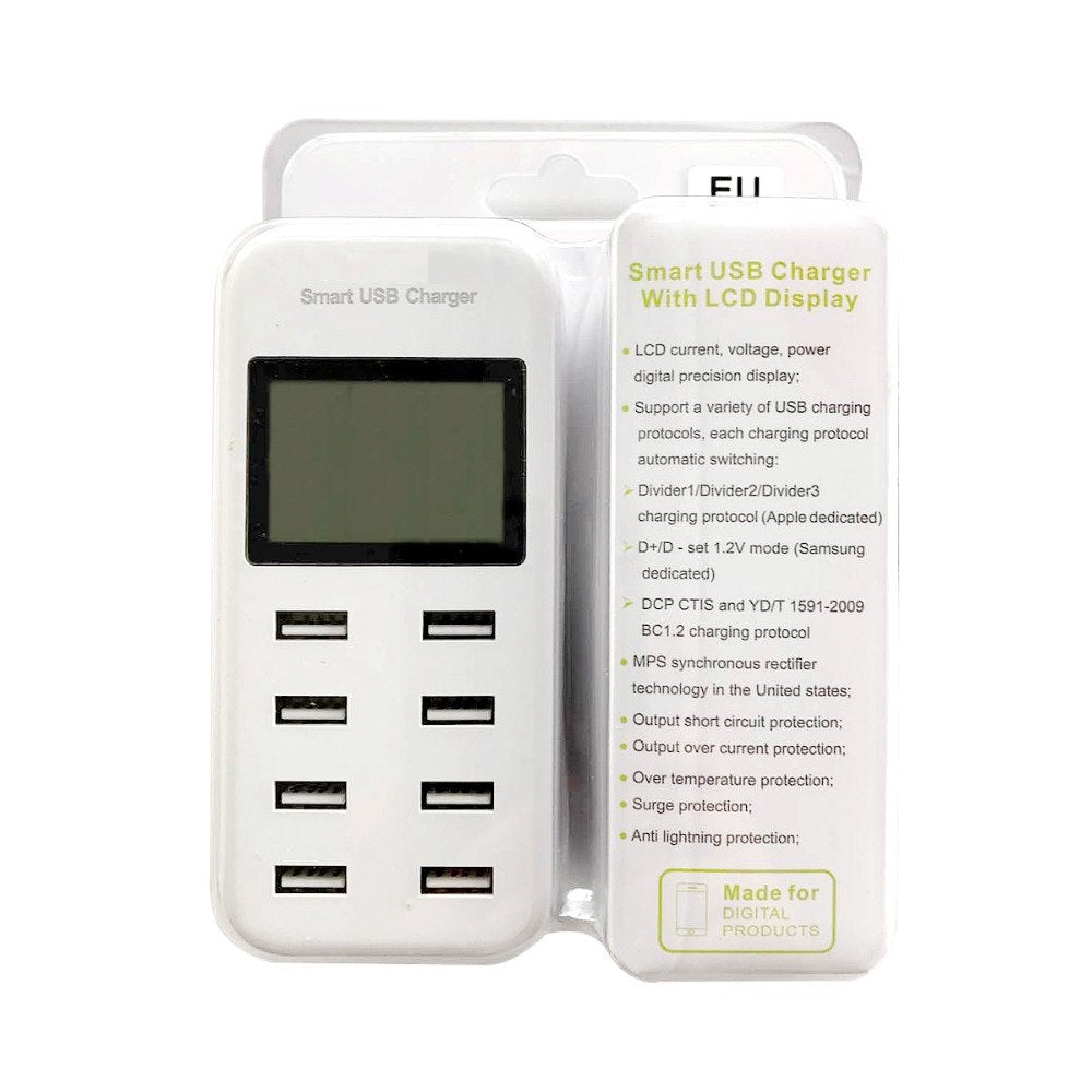 8-port USB Charger with LCD Display