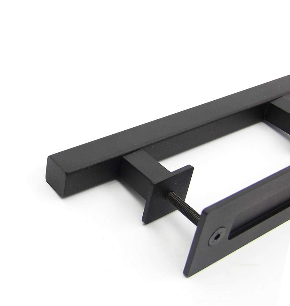 barn door handle square black