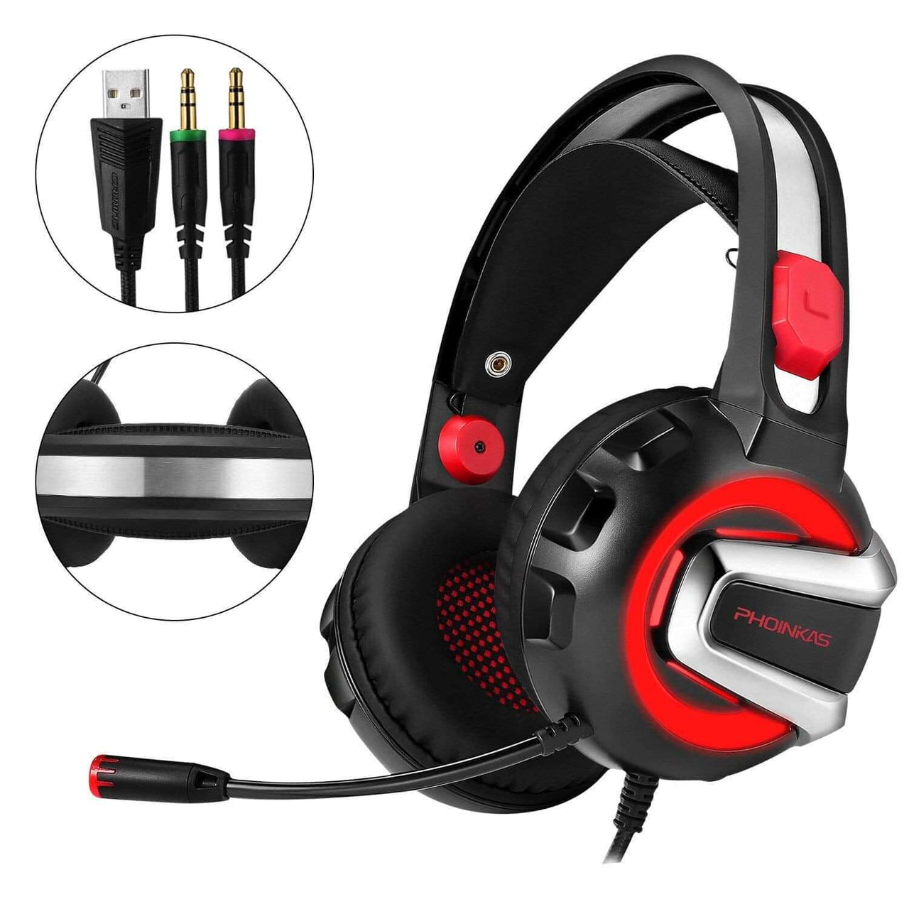 Gaming Headphones with Mic, Surround Sound