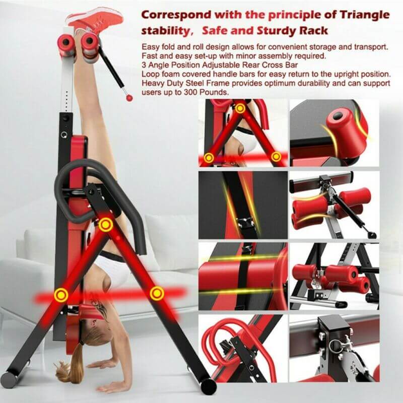 Gravity Heavy Duty Inversion Table With Headrest & Adjustable Protective Belt