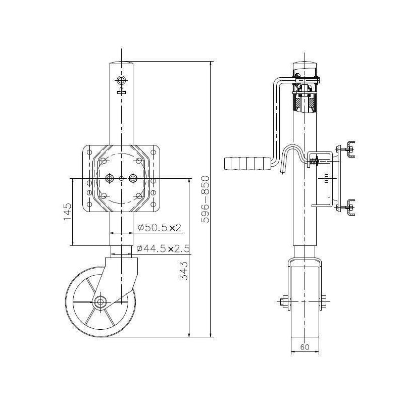 Heavy Duty Jockey Wheel 1200 Lbs