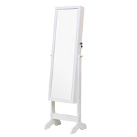 Thumbnail for Standing Jewellery Cabinet With Led Lights Mirror - White