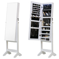 Thumbnail for Standing Jewellery Cabinet With Full Body Mirror - White