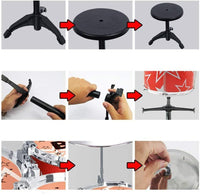 Thumbnail for Jazz Rock Drum Set Kids Toys Drums Cymbal Stool Sticks Black