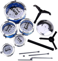 Thumbnail for Jazz Rock Drum Set Kids Toys Drums Cymbal Stool Sticks Black