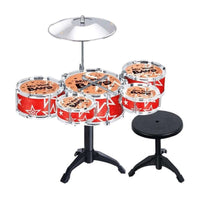 Thumbnail for Jazz Rock Drum Set Kids Toys Drums Cymbal Stool Sticks Black