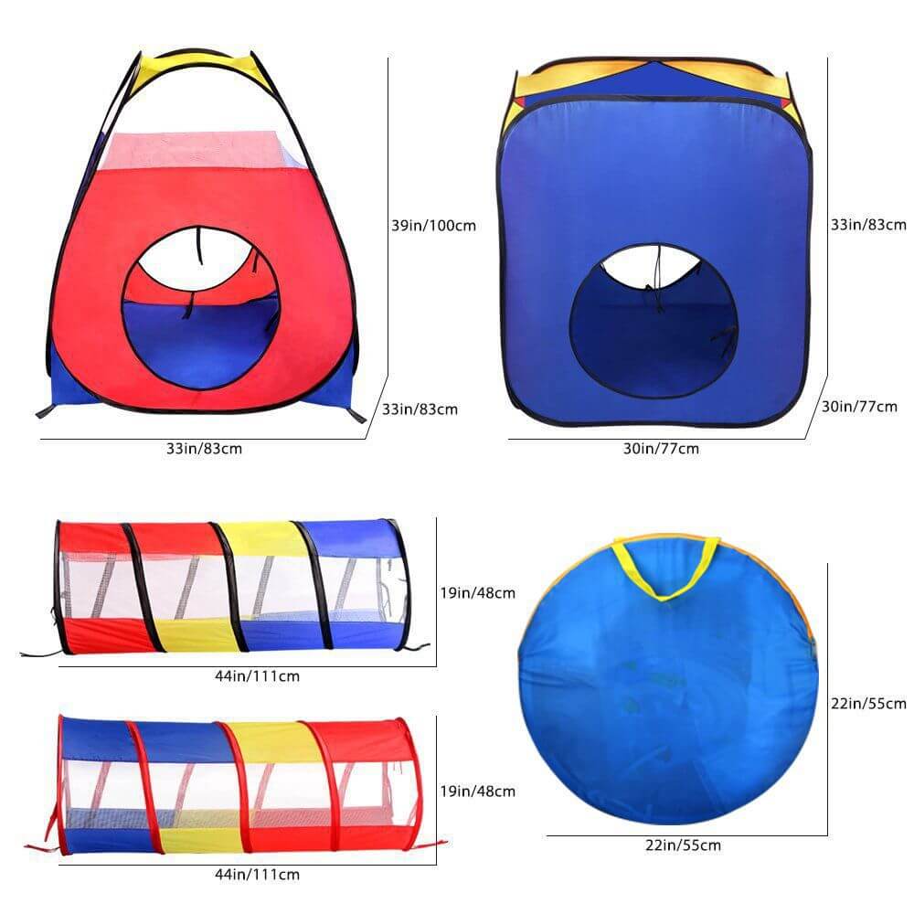 Folding Kids Tent Tipi Crawling Tunnel Babies Play Tent