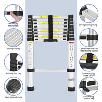 Thumbnail for Telescopic Ladder 2.6m Aluminium Telescoping