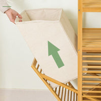 Thumbnail for Bamboo Laundry Basket Rack with Shelf