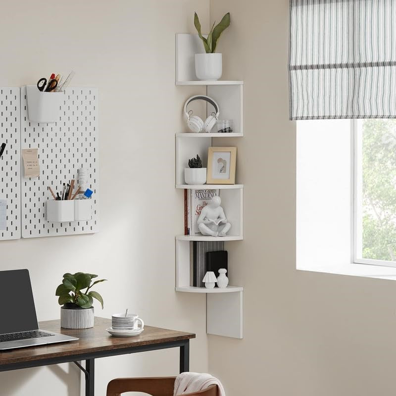 VASAGLE Floating Corner Shelf - 5-Tier
