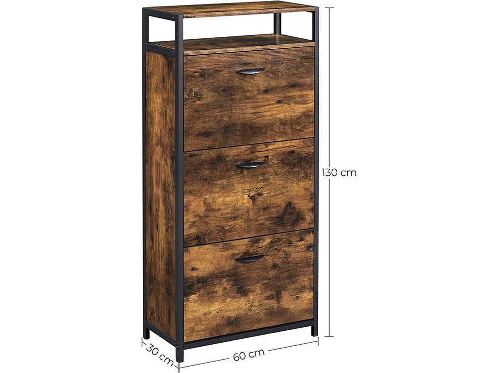 VASAGLE Shoe Cabinet - 3 Drawers