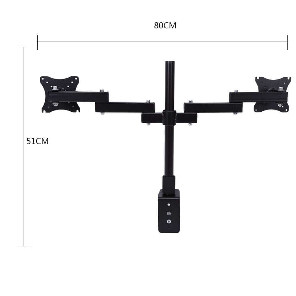 Dual Monitor Stand Bracket Mount 14"-24" Screens 360-degree Rotation - The Shopsite