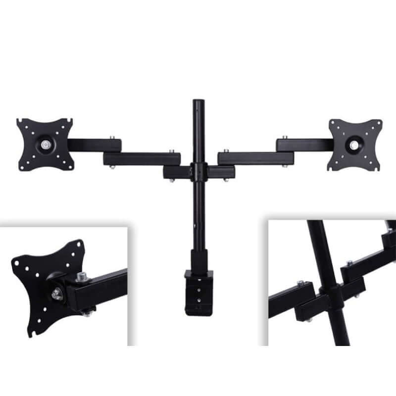 Dual Monitor Stand Bracket Mount 14"-24" Screens 360-degree Rotation - The Shopsite