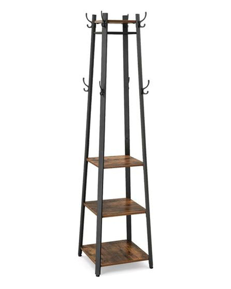 Industrial Coat Rack/Stand with Hooks | VASAGLE 3-Shelf