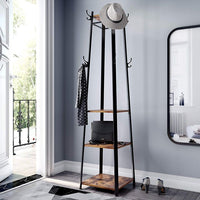 Thumbnail for Industrial Coat Rack/Stand with Hooks | VASAGLE 3-Shelf