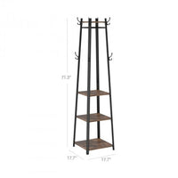 Thumbnail for Industrial Coat Rack/Stand with Hooks | VASAGLE 3-Shelf