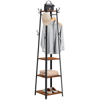 Thumbnail for Industrial Coat Rack/Stand with Hooks | VASAGLE 3-Shelf