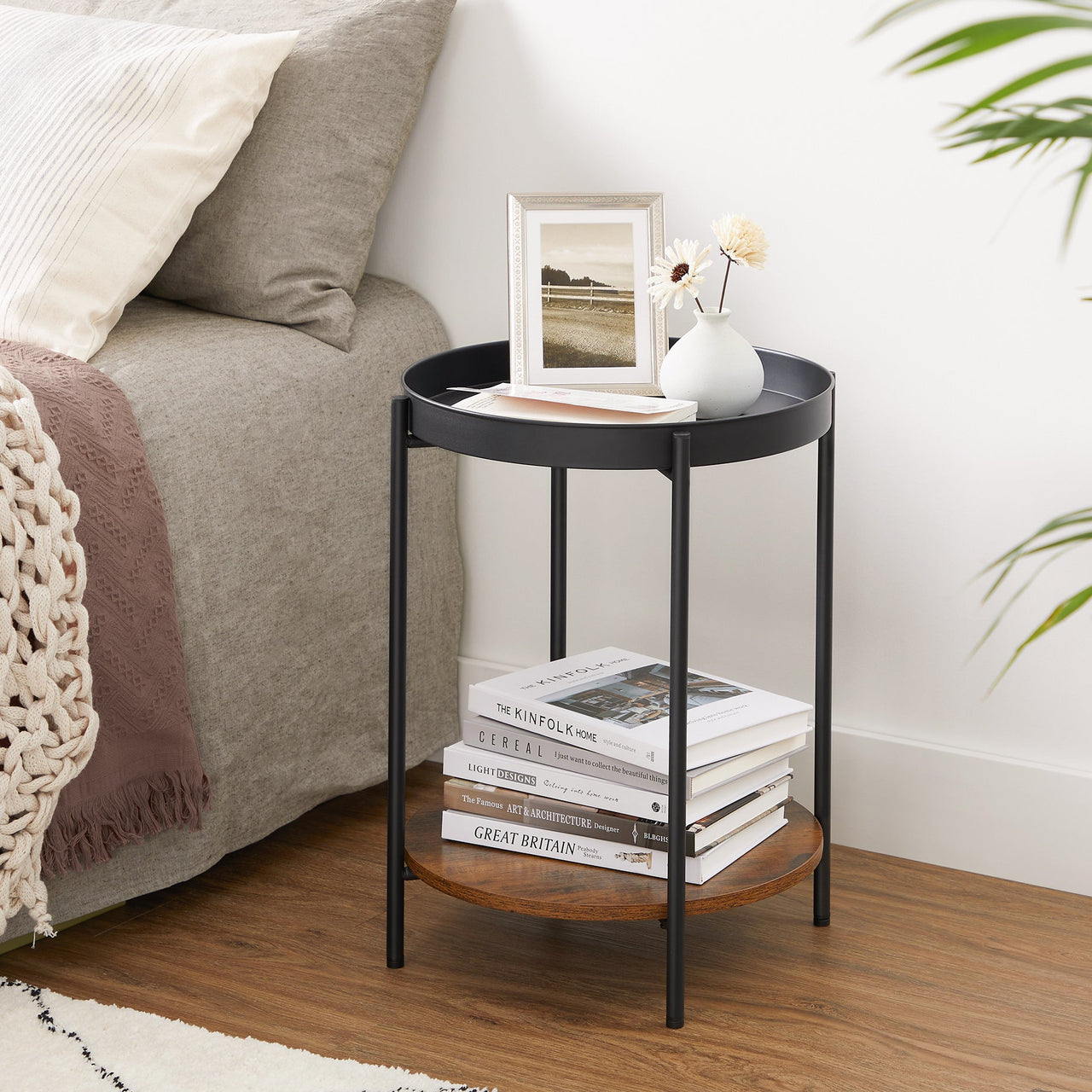 Vasagle Stylish Bedside Table round Side Table End Table