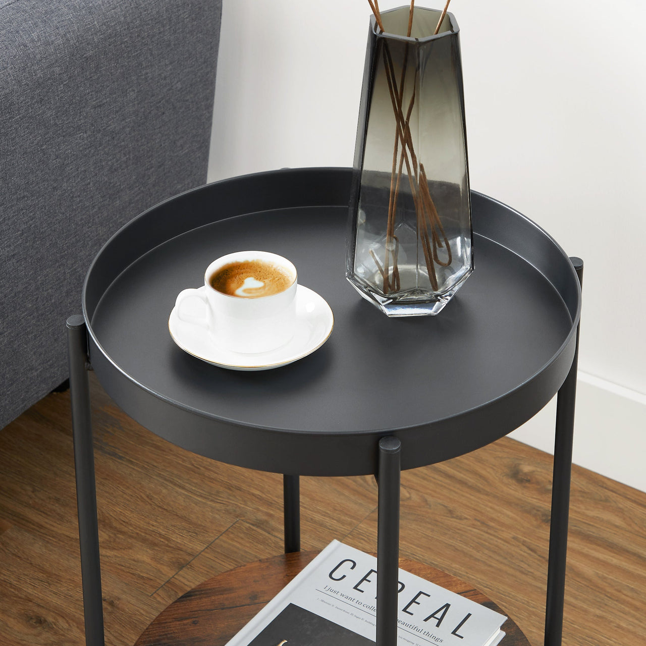 Vasagle Stylish Bedside Table round Side Table End Table