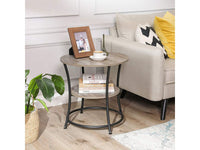 Thumbnail for VASAGLE Round End Table Featuring 2 Shelves Side Table