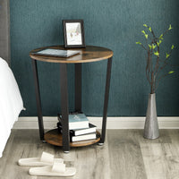 Thumbnail for VASAGLE Side Table End Table Rustic Brown and Black