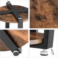 Thumbnail for VASAGLE Side Table End Table Rustic Brown and Black