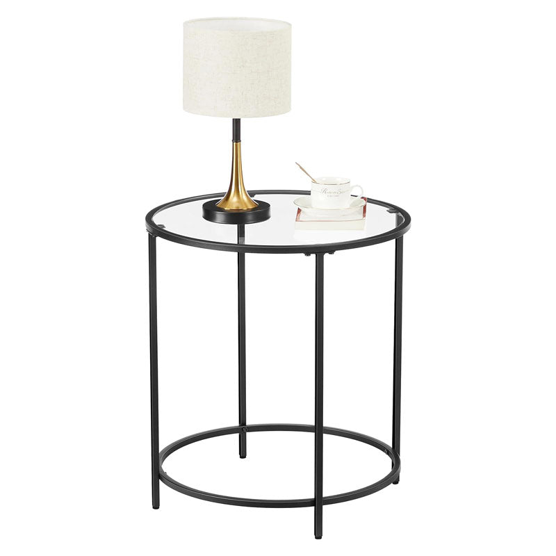 Black Round Side Table by VASAGLE Bedside Table