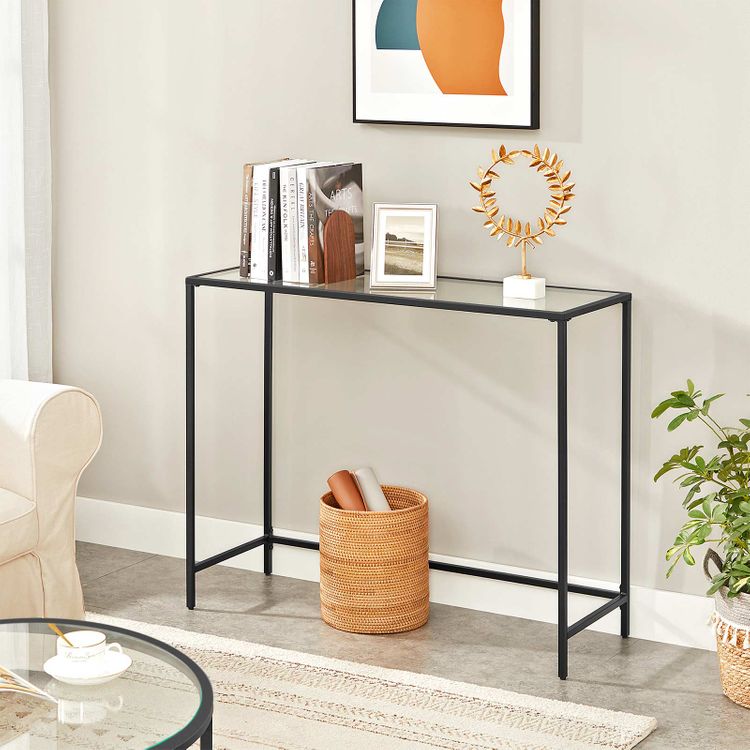 Tempered Glass Sofa Table by VASAGLE - Console Table