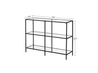 Thumbnail for VASAGLE Black Frame Glass Console Table with Shelves