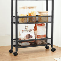 Thumbnail for VASAGLE 3 Tiers Utility Rolling Cart Kitchen Trolley